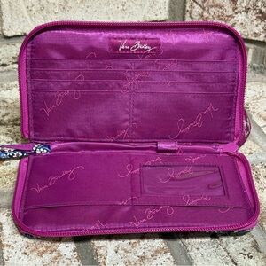 Vera Bradley Blue and Purple Paisley Wristlet Like New